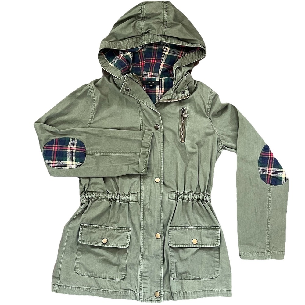 Mine Women's Army Green Military Style Utility Jacket in Size M Y2K Minimalist